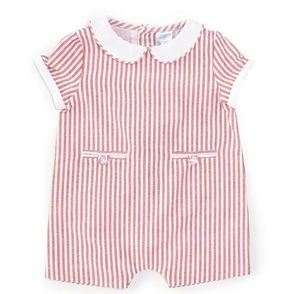 Edgehill Collection The Broke Brooke Jensen Woven Stripe Romper Red 18M - Picture 8 of 8